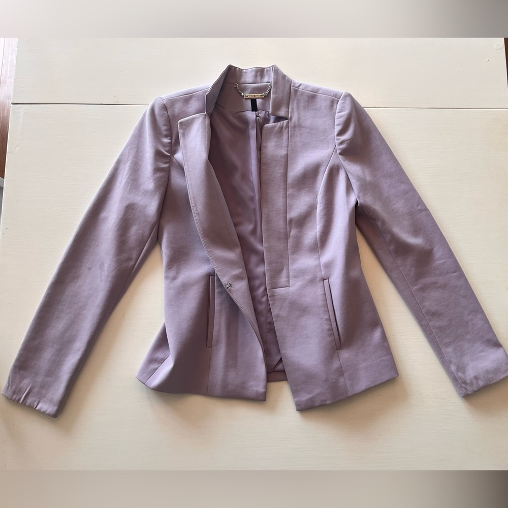 lavender white black blazer size 2